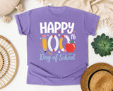 Happy 100th Day Of School graphic tee in Violet
