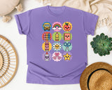 School Supplies Sticker Grid graphic tee in Violet