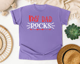 My Dad Rocks Red graphic tee in Violet