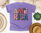 America Grey 5 graphic tee in Violet