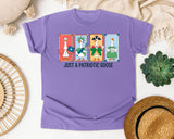 Just A Patriotic Goose graphic tee in Violet