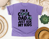 I'm A Cool Dad Just Ask My Kids White 3 graphic tee in Violet