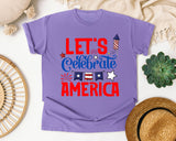 Let's Celebrate America graphic tee in Violet