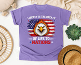 Liberty Is The Breath Of Life To Nations Red graphic tee in Violet