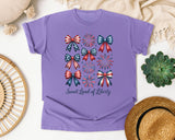 Sweet Land Of Liberty Grey graphic tee in Violet