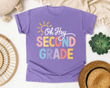 Oh Hey Second Grade graphic tee in Violet