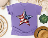 American Flag Star graphic tee in Violet