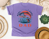 Reel Cool Dad Grey graphic tee in Violet