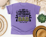 My Favorite Veteran Is My Dad Black graphic tee in Violet