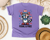 Feral And Free Grey graphic tee in Violet