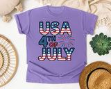 USA 4th Of July Grey graphic tee in Violet