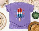 Patriotic Popsicle Stars graphic tee in Violet