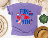 Fun On The 4th graphic tee in Violet