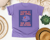 Fueled By Bad Jokes And Caffeine graphic tee in Violet