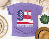 Never Forget White graphic tee in Violet