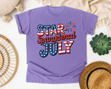 Star Spangled July Grey graphic tee in Violet