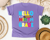 Hello Ninth Grade graphic tee in Violet