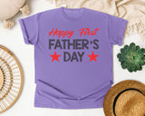 Happy First Father's Day Grey 2 graphic tee in Violet