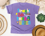 Straight Outta Third Grade Trophy graphic tee in Violet