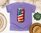 American Flag Soda Can graphic tee in Violet