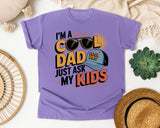 I'm A Cool Dad Just Ask My Kids White graphic tee in Violet