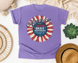 American Freedom Brave Independence Power graphic tee in Violet