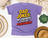 Dad Jokes My Favorite Type Of Punishment graphic tee in Violet