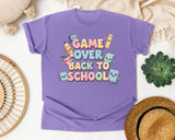 Game Over Back To School Kawaii graphic tee in Violet