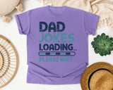 Dad Jokes Loading Please Wait Grey graphic tee in Violet