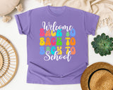 Welcome Back To School Stacked graphic tee in Violet