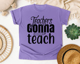Teachers Gonna Teach Pencil graphic tee in Violet