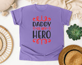 Daddy Is My Hero Pink 3 graphic tee in Violet