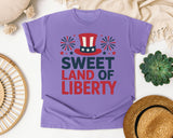 Sweet Land Of Liberty Red 3 graphic tee in Violet