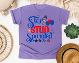 Star Stud Spangled graphic tee in Violet