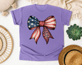 American Flag Bow graphic tee in Violet