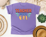 Teacher Mode On Retro graphic tee in Violet