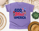 God Bless America Navy graphic tee in Violet