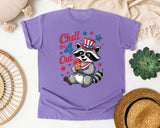 Chill The 4 Out Grey graphic tee in Violet