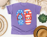Patriotic Flip Flops graphic tee in Violet