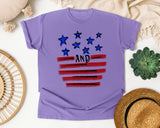 Stars And Stripes Red graphic tee in Violet