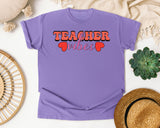 Teacher Vibes Hearts graphic tee in Violet