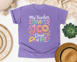 My Teacher Survived 100 Days Of Me Donut graphic tee in Violet