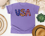 USA Brown graphic tee in Violet