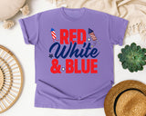 Red White And Blue graphic tee in Violet