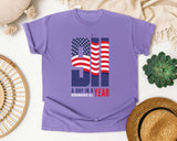 A Day In A Year Remembered All graphic tee in Violet