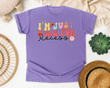 I'm Just Here For Recess graphic tee in Violet