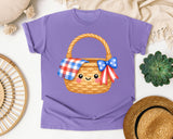 Patriotic Picnic Basket graphic tee in Violet