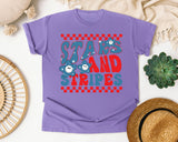 Stars And Stripes Red 2 graphic tee in Violet