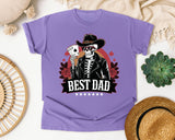 Best Dad Black graphic tee in Violet