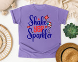 Shake Your Sparkler Navy graphic tee in Violet